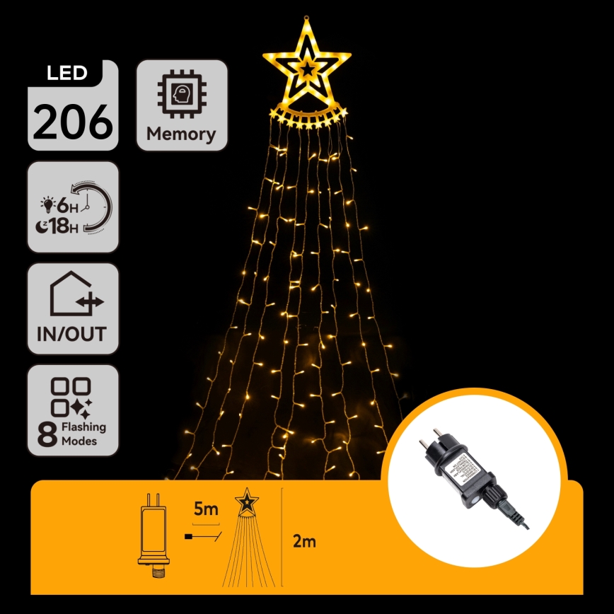 Aigostar - Decoração de Natal LED para Exterior LED/3,6W/230V 2m IP44 branco quente
