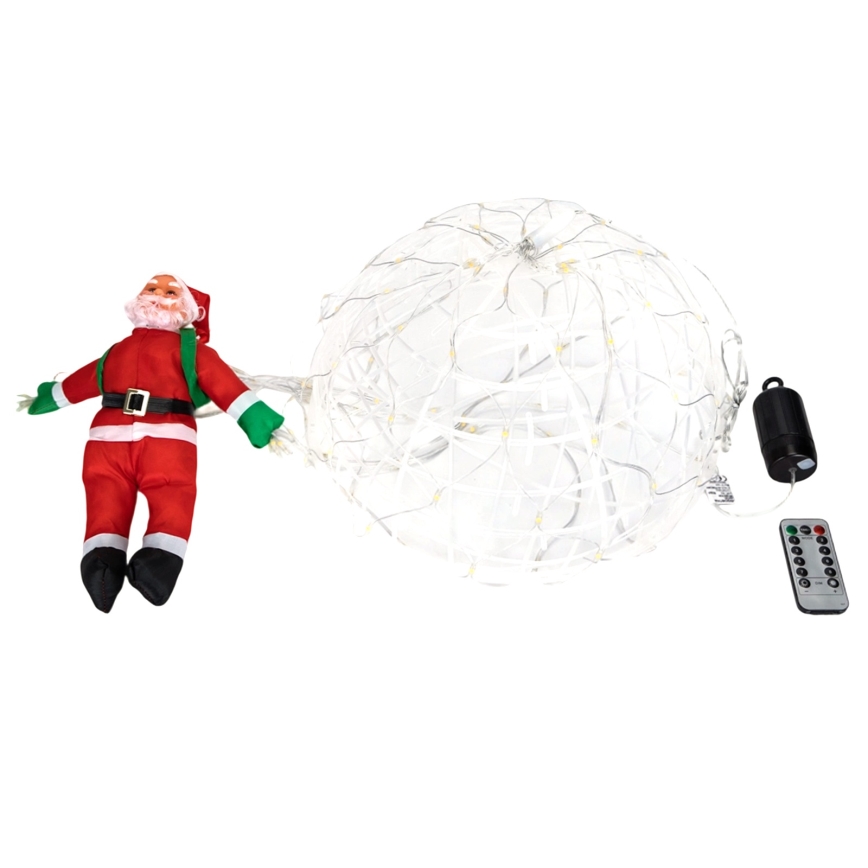 Aigostar - Decoração de Natal LED para exterior LED/3xAA IP44 Pai Natal