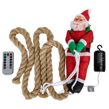 Aigostar - Decoração de Natal LED para exterior LED/4xAA IP44 Pai Natal com paraquedas