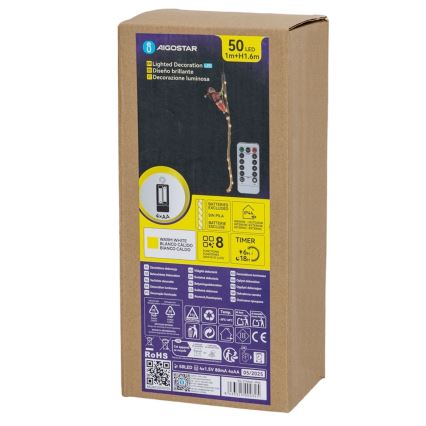 Aigostar - Decoração de Natal LED para exterior LED/4xAA IP44 Pai Natal com paraquedas