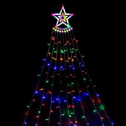 Aigostar - Decoração de Natal LED para exterior, 206 LEDs, 2 m, IP44, multicolorido
