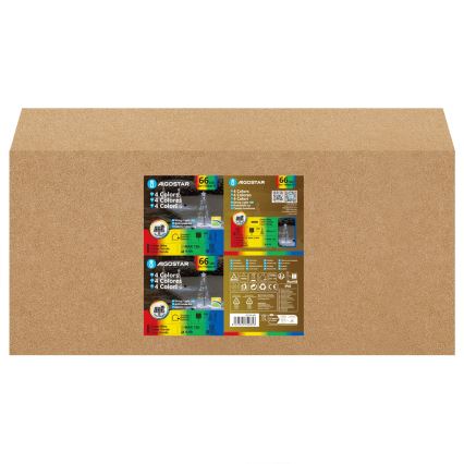Aigostar - LED decoração solar de Natal LED/0,59W/3,7V 100 cm IP65 130 mAh multicolorido