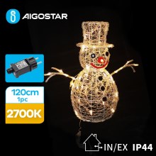 Aigostar - Decoração exterior de Natal LED 3,6W/31/230V 2700K 120 cm IP44 boneco de neve