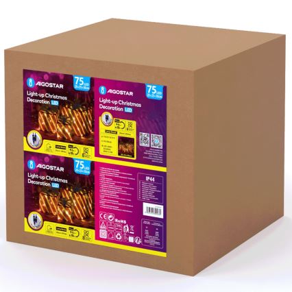 Aigostar- Decoração exterior de Natal LED 3,6W/31/230V 2700K 20/25/30cm IP44 presentes