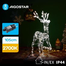 Aigostar - Decoração exterior de Natal LED LED/3,6W/31/230V 2700K 105 cm IP44 rena