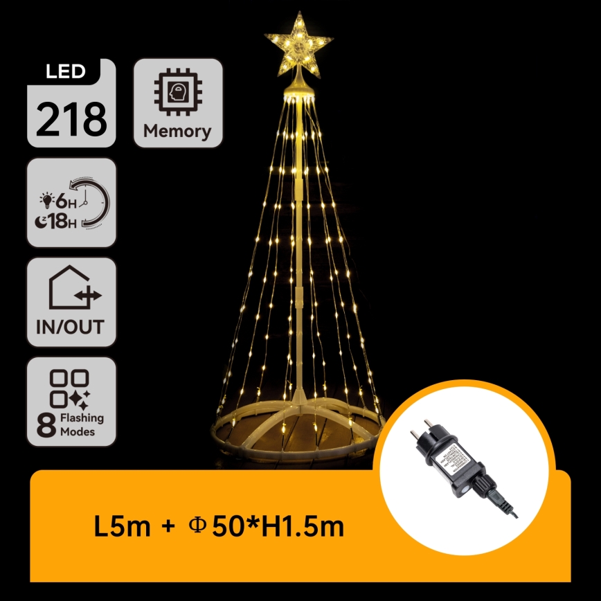 Aigostar - Decoração exterior de Natal LED LED/3,6W/31/230V 2700K 150 cm IP44