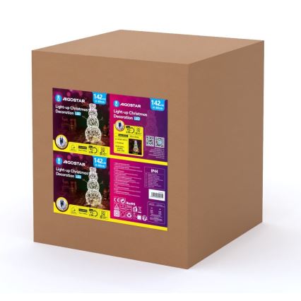 Aigostar - Decoração exterior de Natal LED LED/3,6W/31/230V 2700K 60 cm IP44 boneco de neve