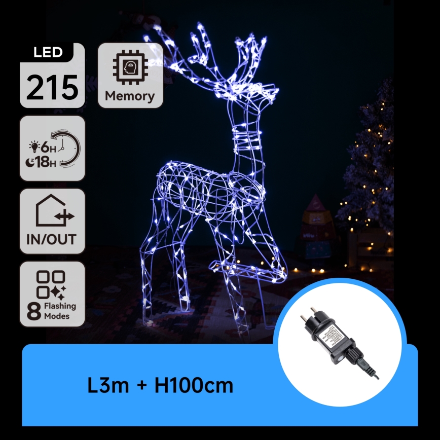 Aigostar - Decoração exterior de Natal LED LED/3,6W/31/230V 6500K 105 cm IP44 rena
