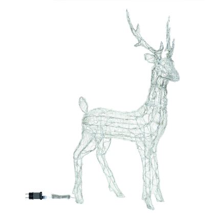 Aigostar - LED Decoração de Natal para exterior 180xLED/8 funções 1,05m IP44 branco frio veado