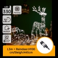 Aigostar - Decoração LED exterior LED/3,6W/31/230V 2700K 90/45cm IP44 rena com trenó