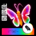 Aigostar - Decoração LED para exterior, 162 LEDs, 42 cm, IP44, borboleta/multicolorido