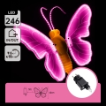 Aigostar - Decoração LED para exterior 246xLED/9W/230V 42 cm IP44 borboleta/rosa