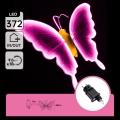 Aigostar - Decoração LED para exterior 372 LEDs 60 cm IP44 borboleta/rosa