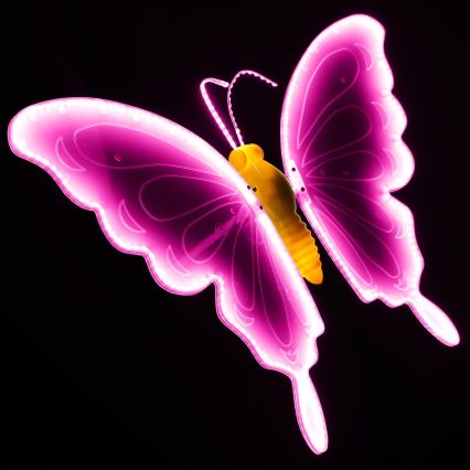Aigostar - Decoração LED para exterior 372 LEDs 60 cm IP44 borboleta/rosa