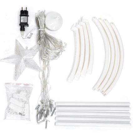 Aigostar - Decoração natalícia LED para exterior LED/3,6W/230V 180 cm IP44 branco frio