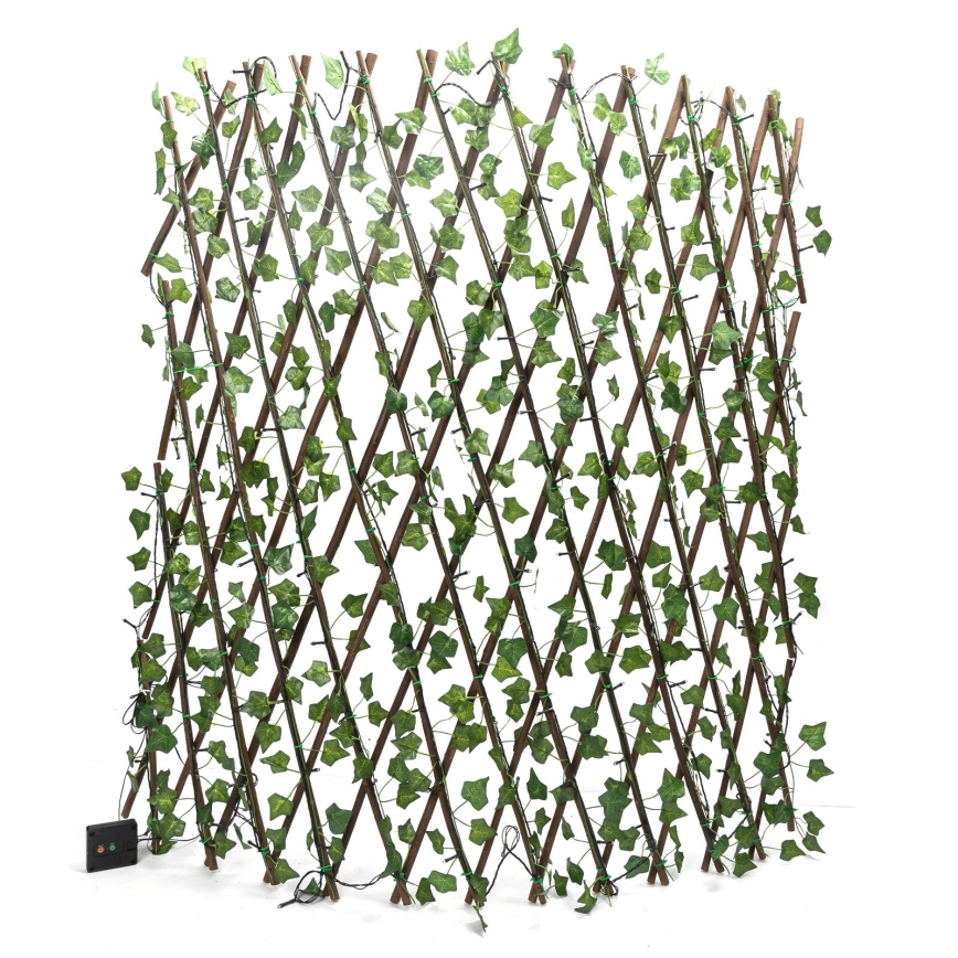 Aigostar - Decoração LED solar 148 LEDs / 2 x 1,2 m, IP65, 300 mAh, branco quente, ivy