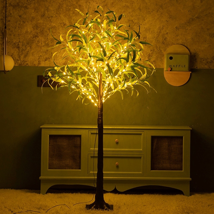 Aigostar - Decoração Solar LED 150xLED/3,2m IP65 1200 mAh branco quente olive