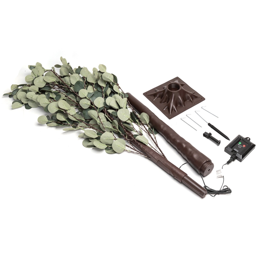 Aigostar - Decoração solar LED 210xLED/3,5m IP65 300 mAh branco quente eucalipto