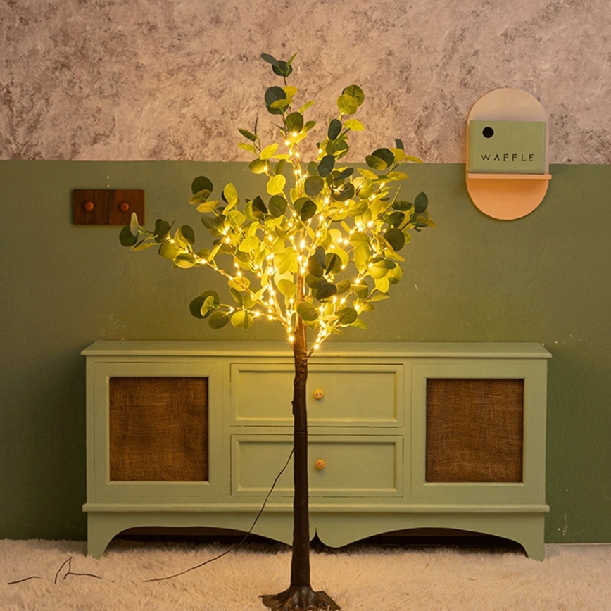 Aigostar - Decoração solar LED 210xLED/3,5m IP65 300 mAh branco quente eucalipto