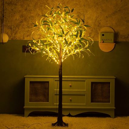 Aigostar - Decoração solar LED 210xLED/3,5m IP65 1200 mAh branco quente olive