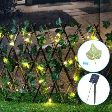 Aigostar - Decoração solar LED 56xLED/2x0,4m IP65 300 mAh branco quente ivy
