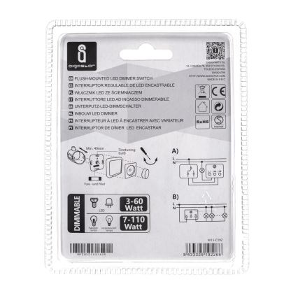 Aigostar - Dimmer rotativo 110W/230V branco