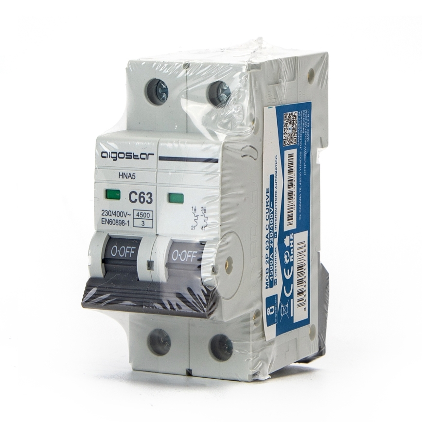 Aigostar - Disjuntor bifásico 2P-50A-C 230-400V