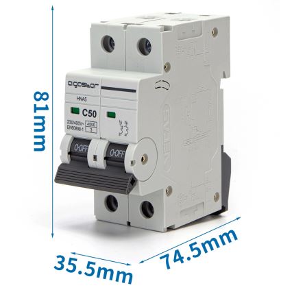 Aigostar - Disjuntor bifásico 2P-50A-C 230-400V