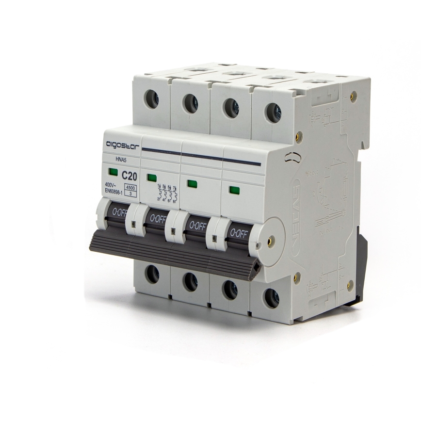 Aigostar - Disjuntor tetrapolar 4P-20A-C 400V