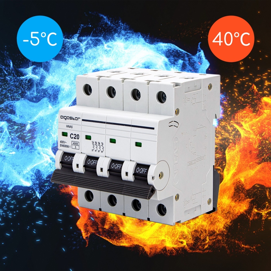 Aigostar - Disjuntor tetrapolar 4P-20A-C 400V