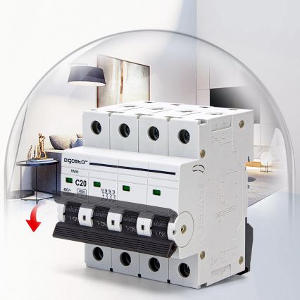 Aigostar - Disjuntor tetrapolar 4P-20A-C 400V