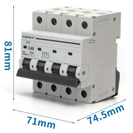 Aigostar - Disjuntor tetrapolar 4P-40A-C 400V