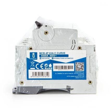 Aigostar - Disjuntor tetrapolar 4P-63A-C 400V