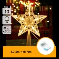 Aigostar - Estrela LED de Natal 10xLED/3xAA, branco quente
