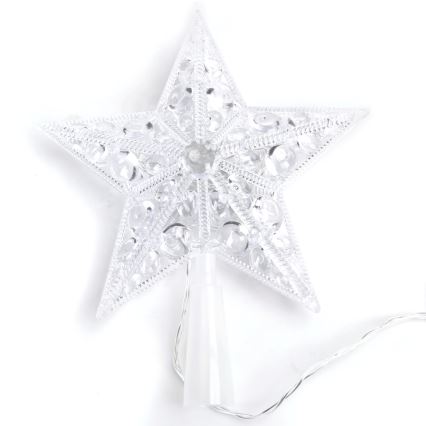Aigostar - Estrela LED decorativa de Natal, 16 LEDs, 3x pilhas AA, luz branca quente
