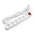 Aigostar - Extensão com interruptor 6 tomadas 3m branca