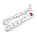 Aigostar - Extensão com interruptor 6 tomadas 5m branca