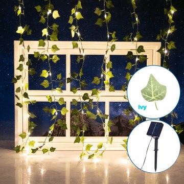 Aigostar - Fio de Luz Solar LED 70xLED/4x1m IP65 300 mAh branco quente hera