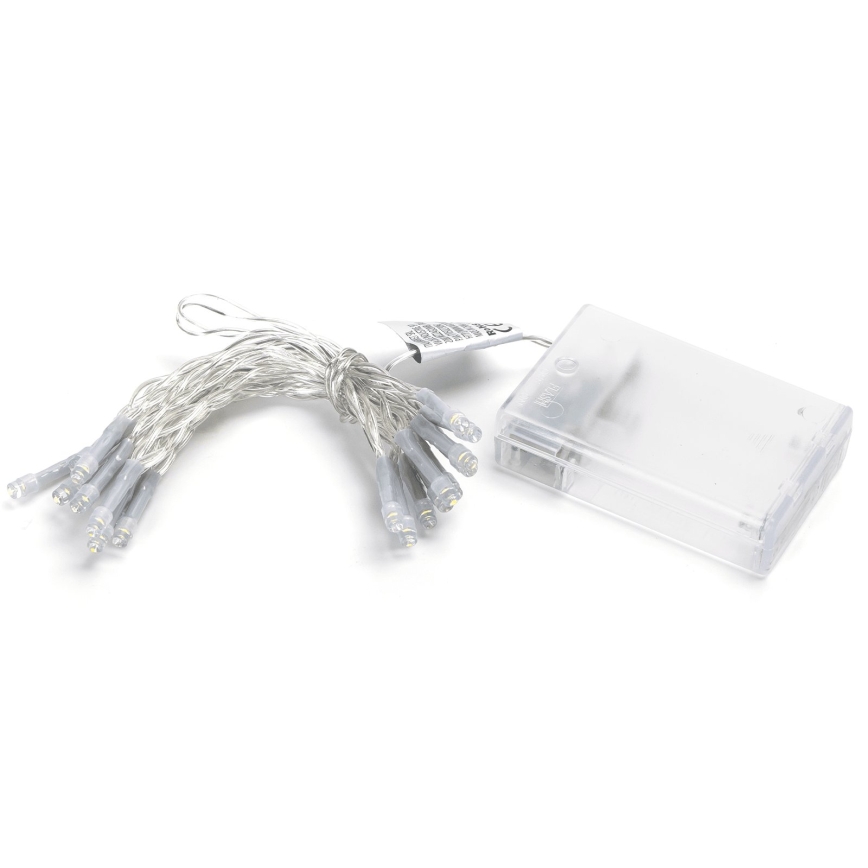 Aigostar - Fio de luzes de Natal LED 20xLED/3xAA 2,3 m branco quente
