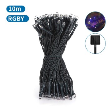 Aigostar - Fio de luzes de Natal solar LED 100xLED/8 funções 12m IP65 multicolor