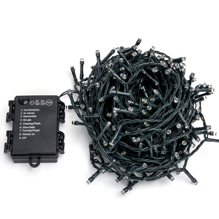 Aigostar - Guirlanda de Natal LED para Exterior 300xLED/8 funções 15,3m IP44 branco frio