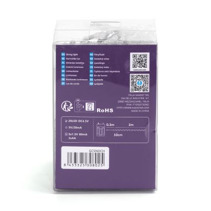 Aigostar - Fio de Luz LED de Natal 100xLED/3xAA 10,3m multicolor