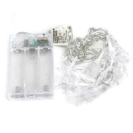 Aigostar - Fio de Luz LED de Natal 20xLED/3xAA 3,3m flocos de neve
