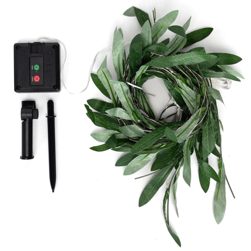 Aigostar - Fio de Luz Solar LED 70xLED/4x1m IP65 300 mAh branco quente olive