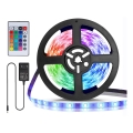 Aigostar - Fita LED RGB regulável 5m LED/24W/12/230V IP65 + comando remoto