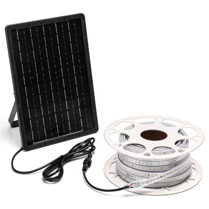 Aigostar - Fita LED solar regulável LED/20W/3,2V 20 m 2700K IP65 20000 mAh + controlo remoto