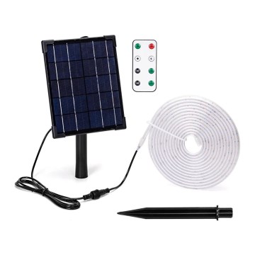 Aigostar - Fita LED solar regulável LED/5W/3,2V 5 m 2700K IP65 4000 mAh + comando à distância