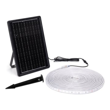 Aigostar - Fita solar LED RGB regulável LED/10W/3,2V 10 m IP65 8000 mAh + controlo remoto