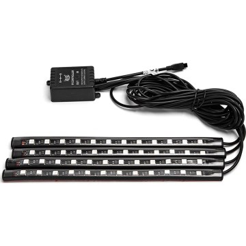 Aigostar - Fitas LED RGB reguláveis para automóvel LED/4,5W/5V + comando remoto