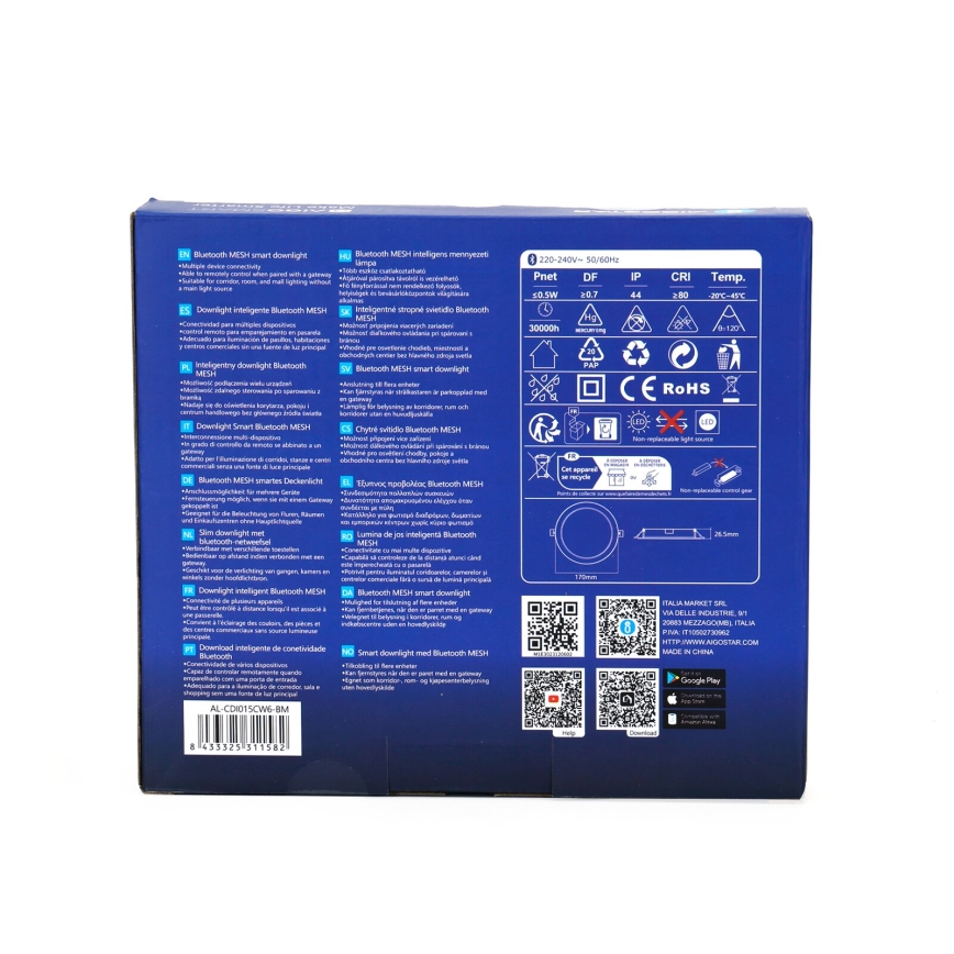 Aigostar - Foco de encastrar LED com regulação MESH LED/15W/230V 2700-6500K diâmetro 17 cm